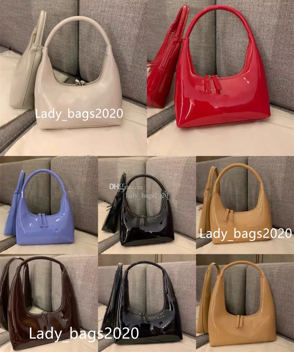 Nisch Margesherwood Bag hobo axel halva månväskor stora kvinnor handväska axillär handväska designer handväska patent läder dumpling tote underarm crossbody väskor nya