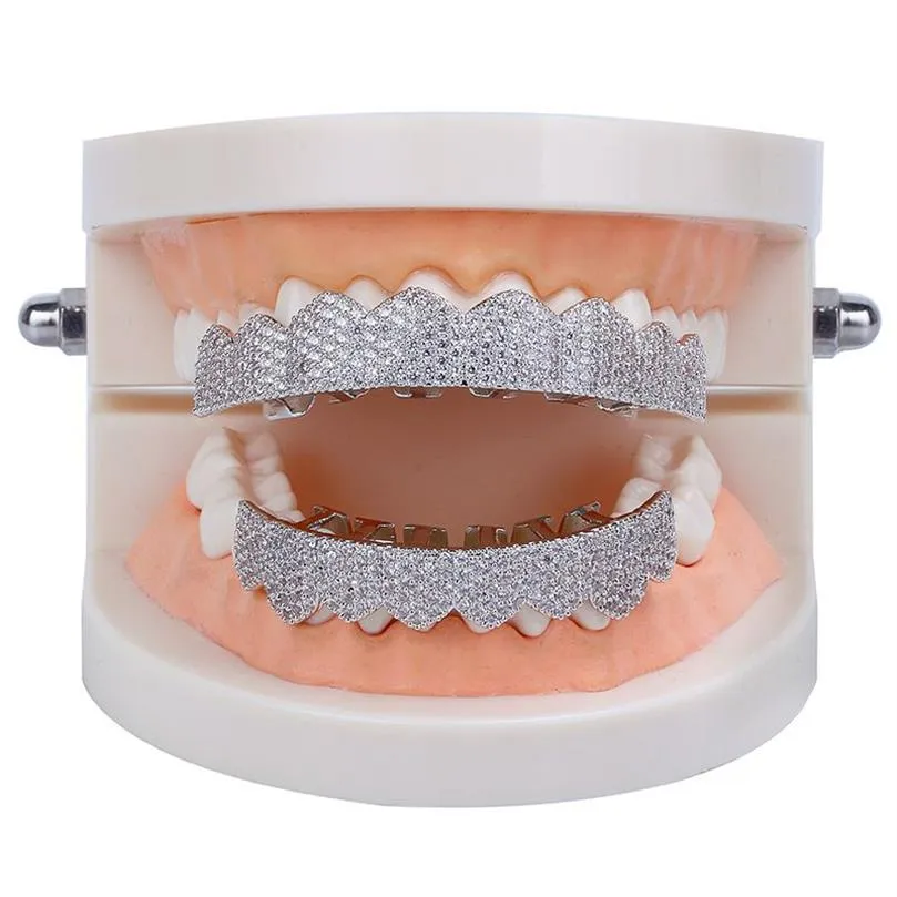 Hip Hop Jewelry Mens Diamond Grillz Teeth Forme Scarms Gold Out Out Grills Rapper Men Fashion Associory242Q