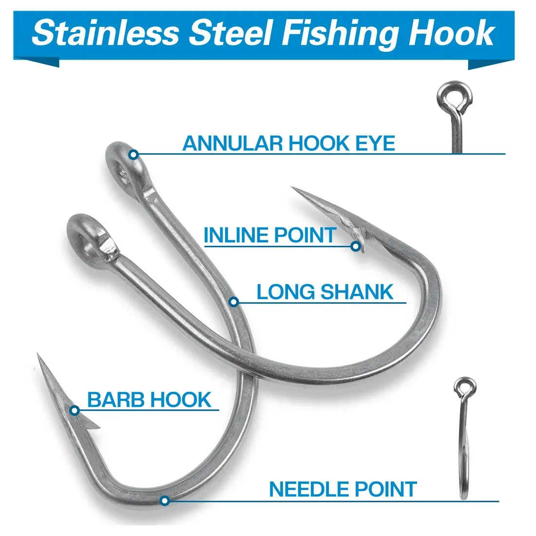 Fishing Hooks Stainless Steel Fishing Hooks Circle Hooks Crank Sharp Live  Bait Fishhook Big Game Catfish Hooks Saltwater Fishing Tackle 231216 From  Mang09, $16.77