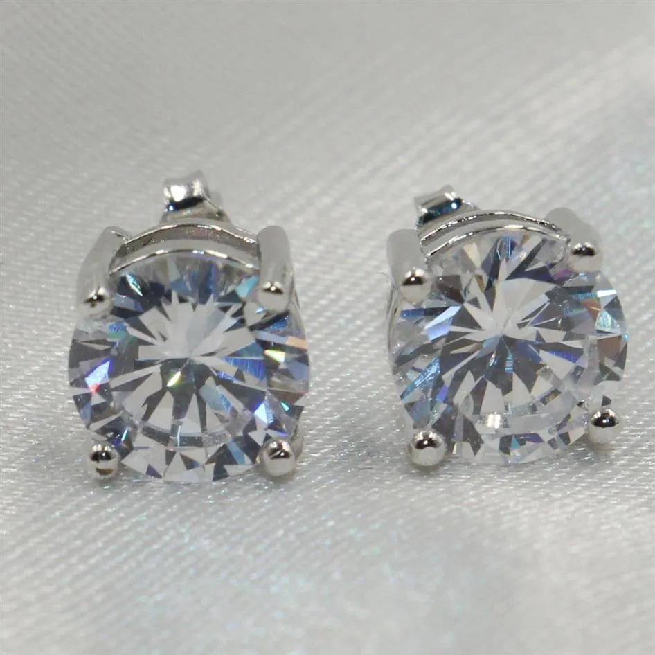 Choucong-pendientes de tuerca románticos para boda, joyería elegante, Color plata 925, piedra de Zirconia cúbica 5A, pendiente de diamante CZ G296x