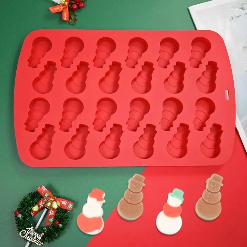 Baking Moulds H7EA 24 Cavity Christmas Silicone Mold Cake Decorating Tool For Making Candy Soaps