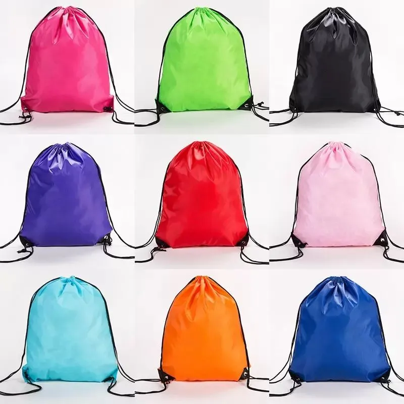 1PC Unisex Drawstring Laundry Bag Waterproof Casual Sport Gym Shooping Backpack - Foto 2
