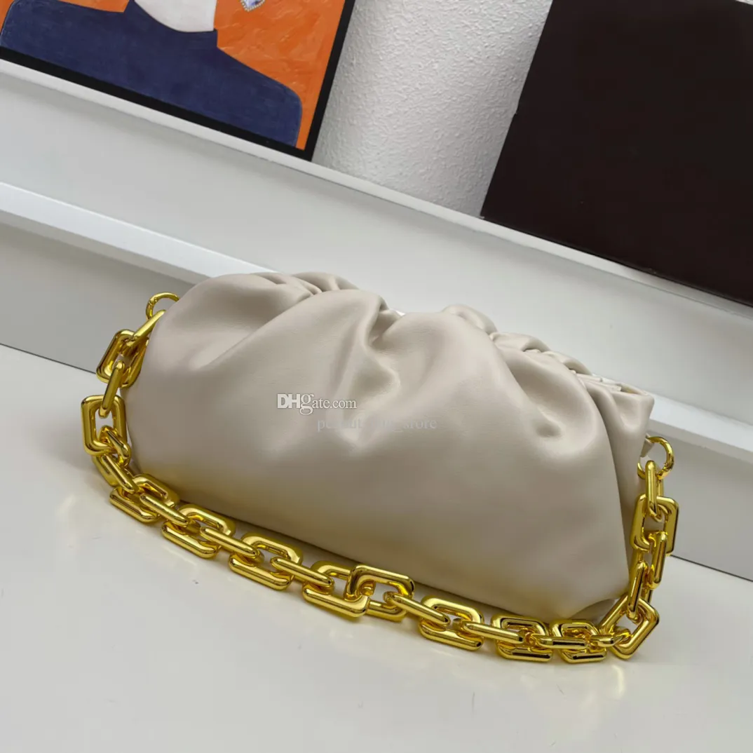 7A جودة الفاخرة حقيبة سلسلة جلدية جلدية حقيقية مصمم سيدة القابض 31 سم