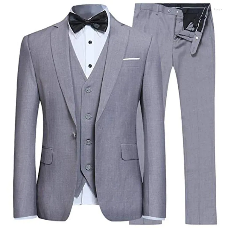 Herenpakken Maatwerk Slim Fit One Button Heren Blazer Bruidegom Stalman Tuxedo (jas Vest Broek) kostuum Homme Terno