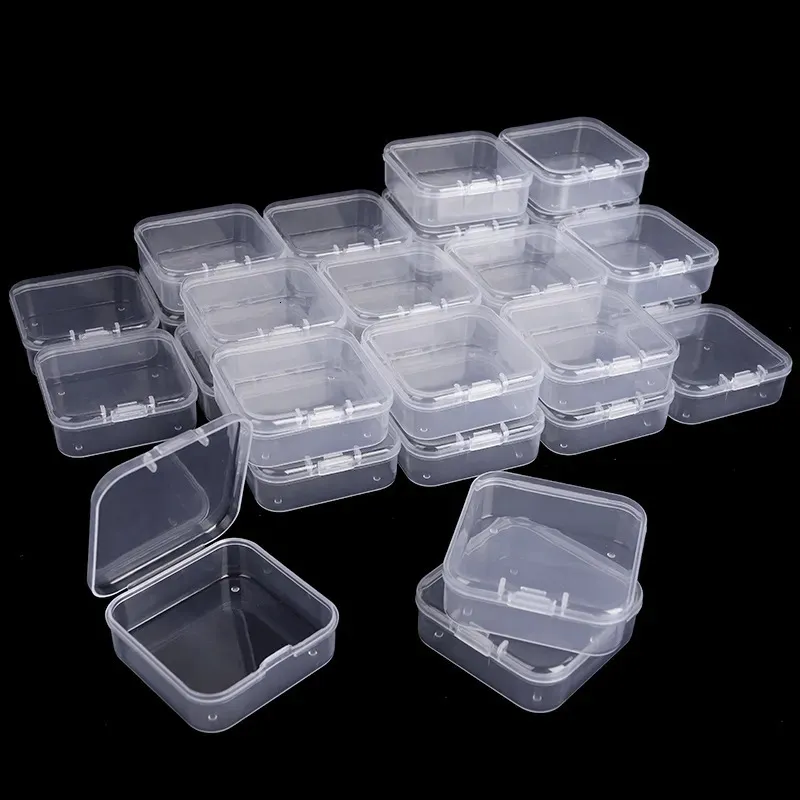 30 Mini Cajas De Almacenamiento Transparentes Con Tapa + 1 Organizador Grande | 5,5 X 5,5 X 2 Cm, De Plástico PP, Ideales Para Abalorios Y Tornillos