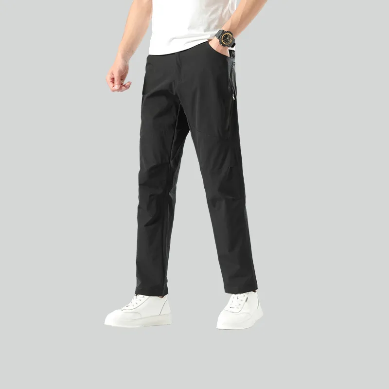 Pantalon Homme Séchage Rapide Coupe Droite - Sport Décontracté, Polyester, Noir Taille L, Pour Outdoor, Quotidien - 6