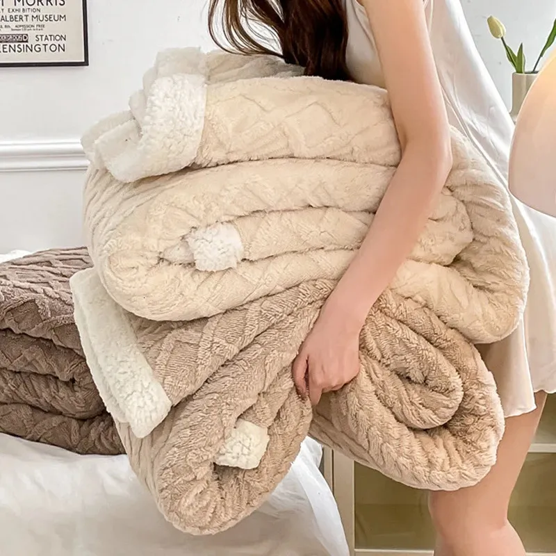 Couvertures Plaid couverture laine polaire chaud hiver couvertures pour adultes enfants canapé-lit couverture couette en peluche hiver jeter couvre-lit pour lits 231216