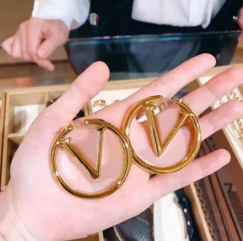 Top Paris Jewelry Akcesoria Kościelne Kolczyki luksusowe 18k złote uszy stadniny dama wielkie koła kolczyki