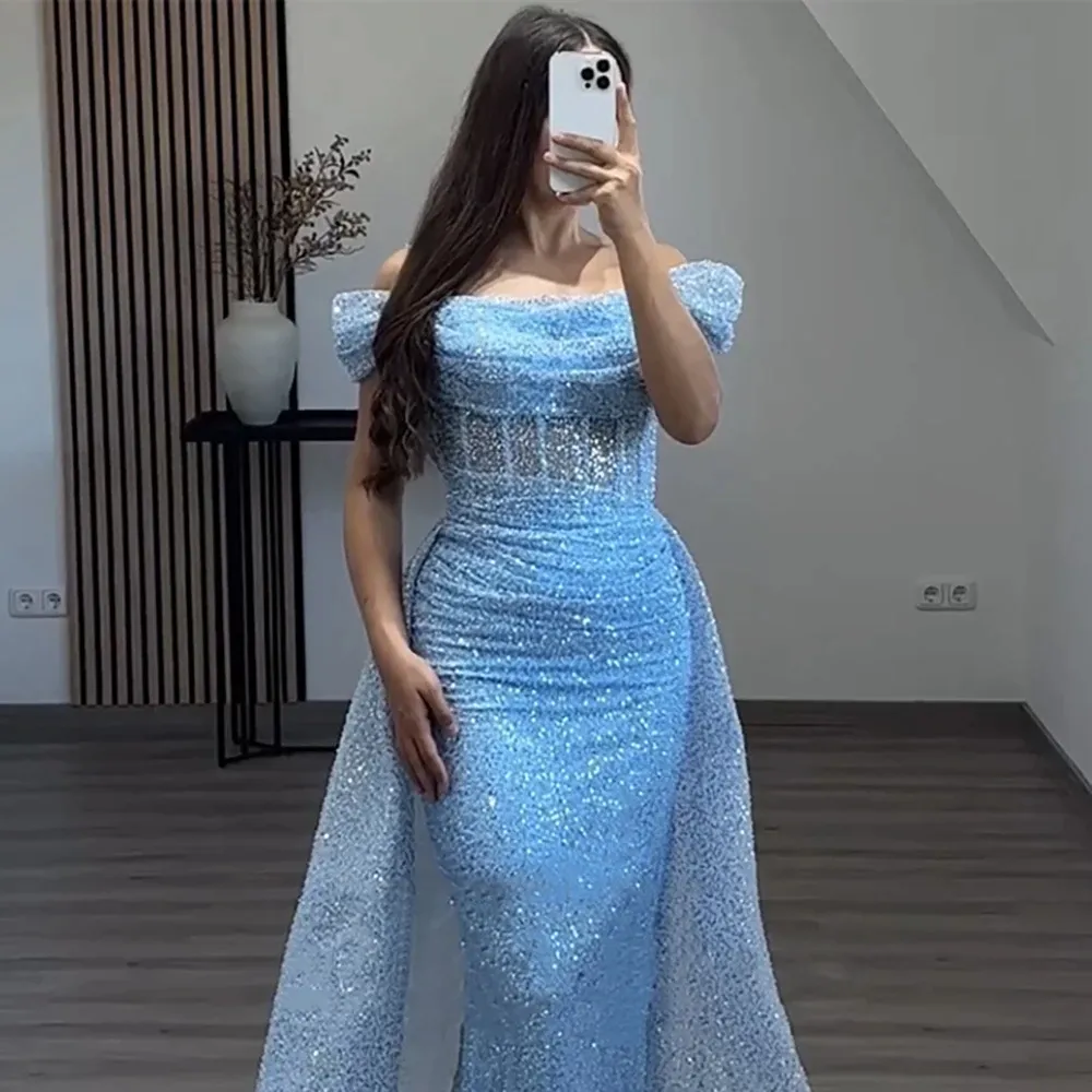 2024 Vestido De Fiesta De Noche De Lentejuelas De Lujo Con Sobrefalda Fuera Del Hombro Granos Mujer Vestidos Formales De Fiesta Vestidos De Gala Robe De Soiree De 172 27 DHgate