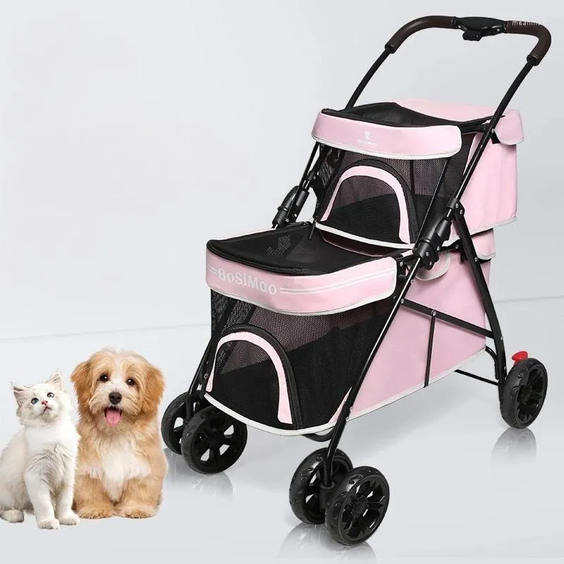 Dog Carrier Stable Pet Stroller For Outdoor Puppy Cat Baby Cart 3 Colors Light Foldable Large Space Jogger