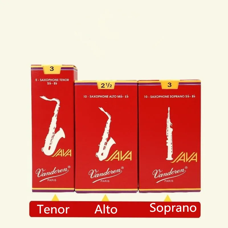 Original Vandoren Reed Alto Soprano Tenor Saxofon Reed Red Box 2.0# 2.5# 3.0# SAX -tillbehör