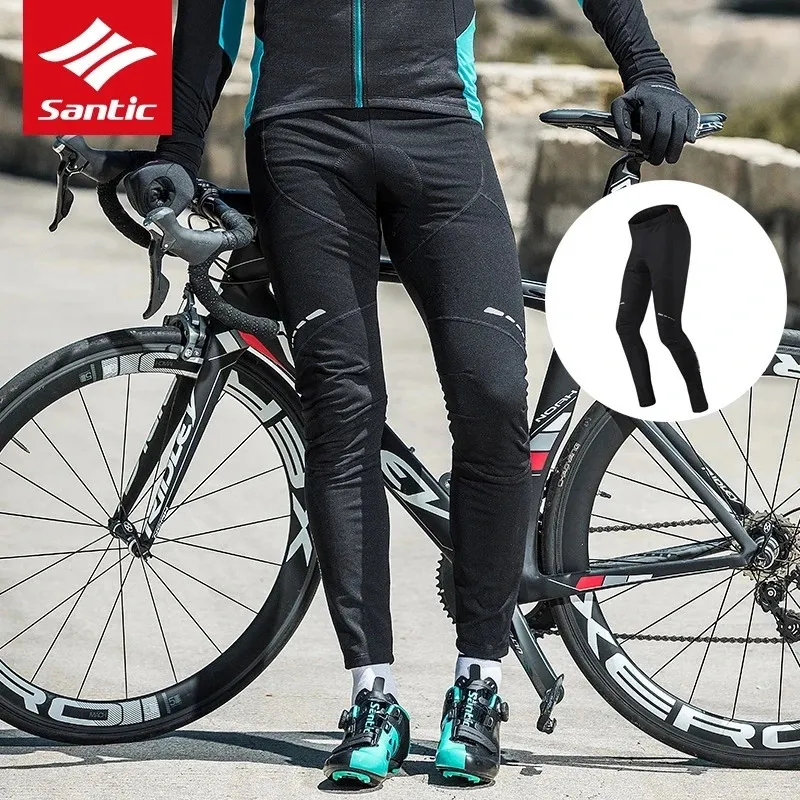 Cycling Pants Santic Men Cycling Pants Winter Bike Pants Thermal Fleece  Warm Mountain Road Bike Pants 4D Padded Bicycle Long Pants Trousers 231216  From Bao05, $64.12