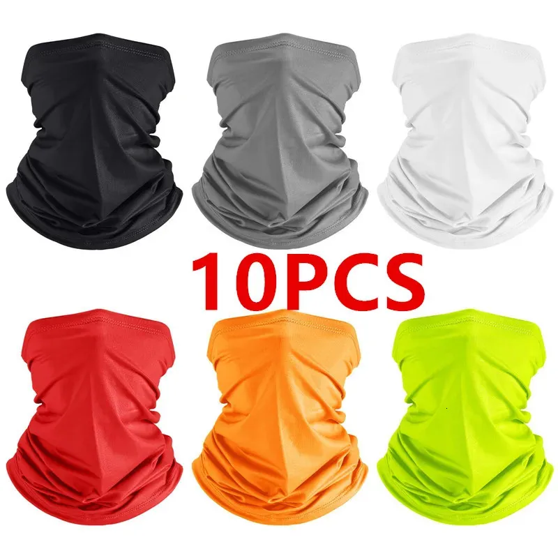 Cappellini da ciclismo Maschere 10 pezzi Maschera estiva Maschera di protezione solare Donna Uomo Sciarpe Bandana Maschera da motociclista Sciarpa traspirante Corsa da ciclismo Sciarpa da collo 231216