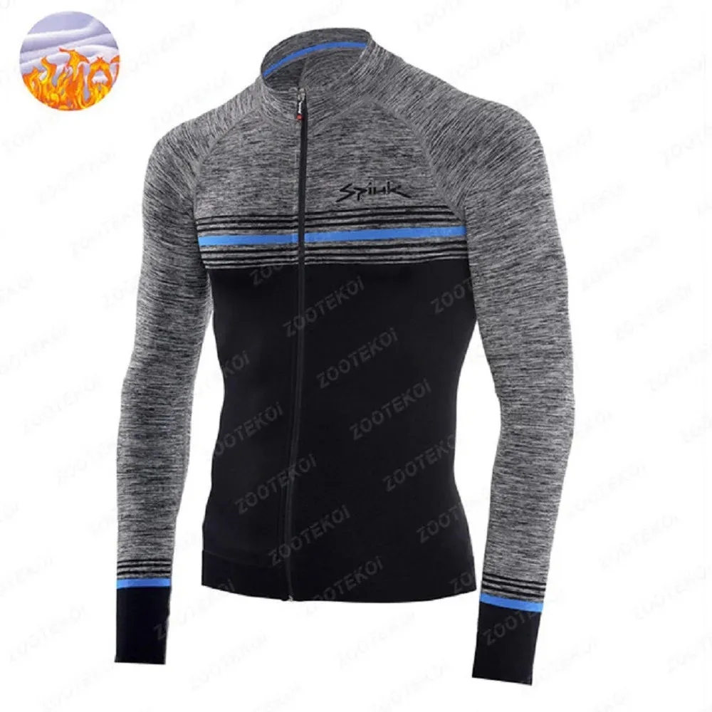 Jaquetas de ciclismo Spiukful Winter Thermal Fleece Ciclismo Roupas Homens Manga Longa Jersey Outdoor Equitação Bicicleta Roupas Quentes Fleece Top Quality 231216