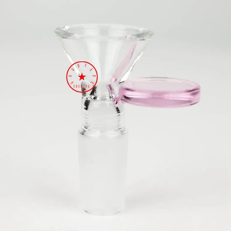 Dernier verre coloré circulaire gâteau poignée style fumer portable remplaçable 14MM 18MM mâle interface commune Bong Waterpipe Bubbler Handpipe Herb Tabac Bol