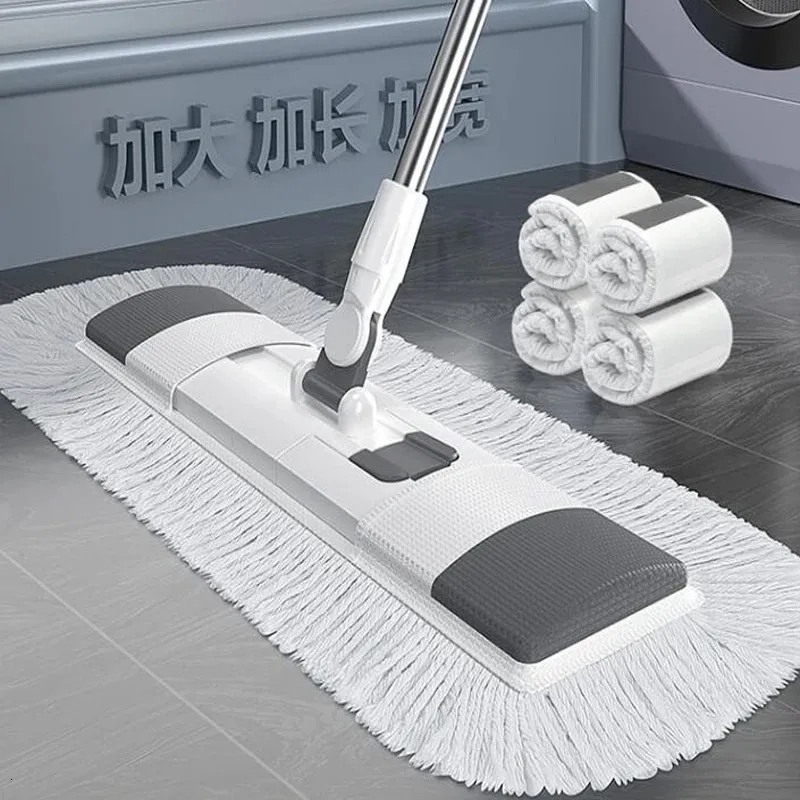 MOPS Flat Mop Floor Cleaning Byt ut tyg Lazy 360 graders våt torrt hushållsverktyg Hemrensare 231216