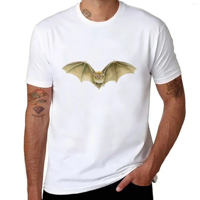 남자 탱크 탑 Daubenton의 박쥐 티셔츠 짧은 슬리브 티 셔츠 그래픽 티 남성 흰색 t