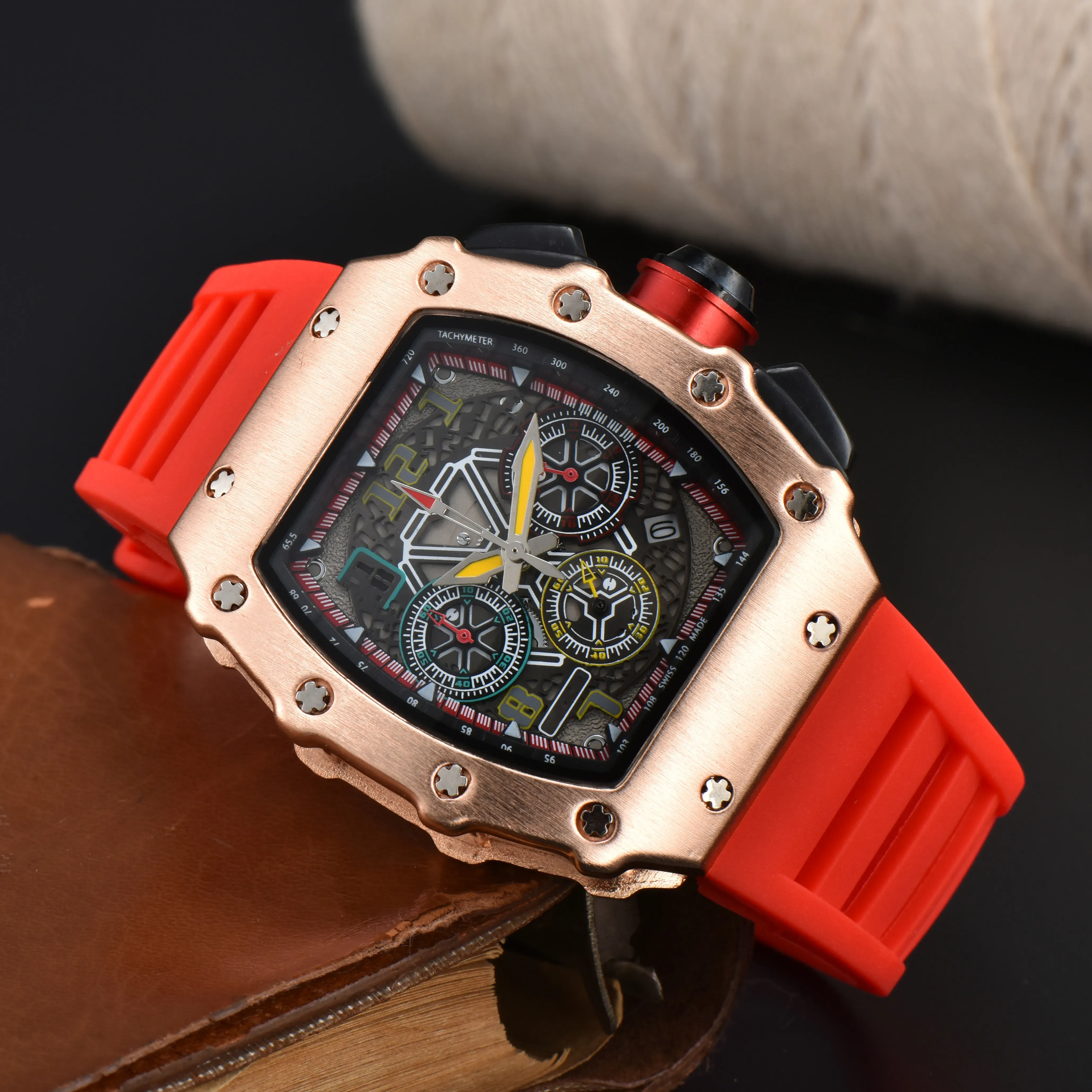 2023 New high quality men's watch Designer luxury brand watch Waterproof rubber strap 44MM watches law
