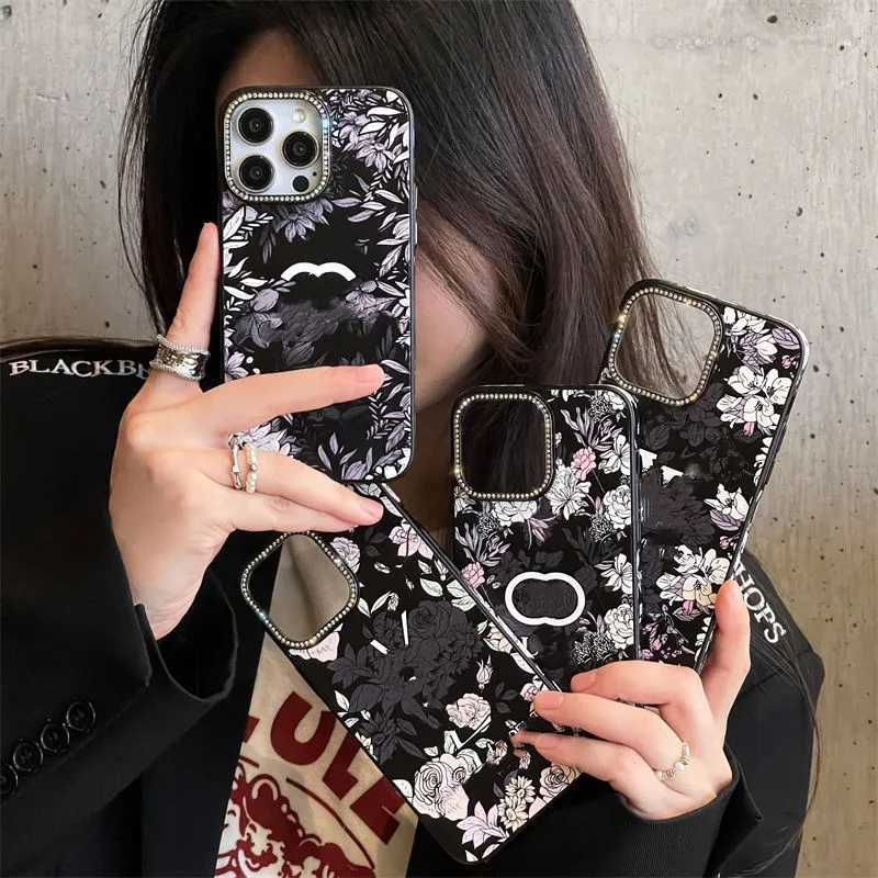 Camellia Letter Designer Telefonfodral iPhone 15 14 Promax12 13 CASE 11PROMAX 13PRO 13PROMAX XR XS XSMAX Simple Flower Phone Case