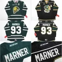 CeUf #93 Mitch Marner Jersey OHL London Knights CCM Premer 7185 Mitch Marner Mens 100% Stitched Embroidery Ice Hockey Jerseys Green Black