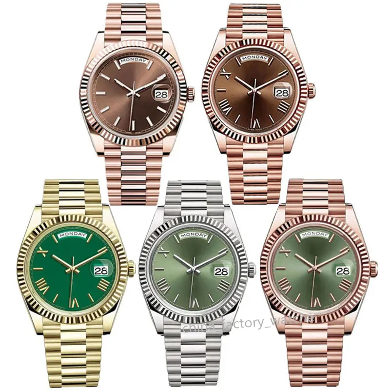 Reloj de lujo para hombre Relojes mecánicos de diseño 36 mm 41 mm 2813 Movimiento automático Cristal de zafiro Correa de hebilla plegable de acero inoxidable 316L Esfera verde