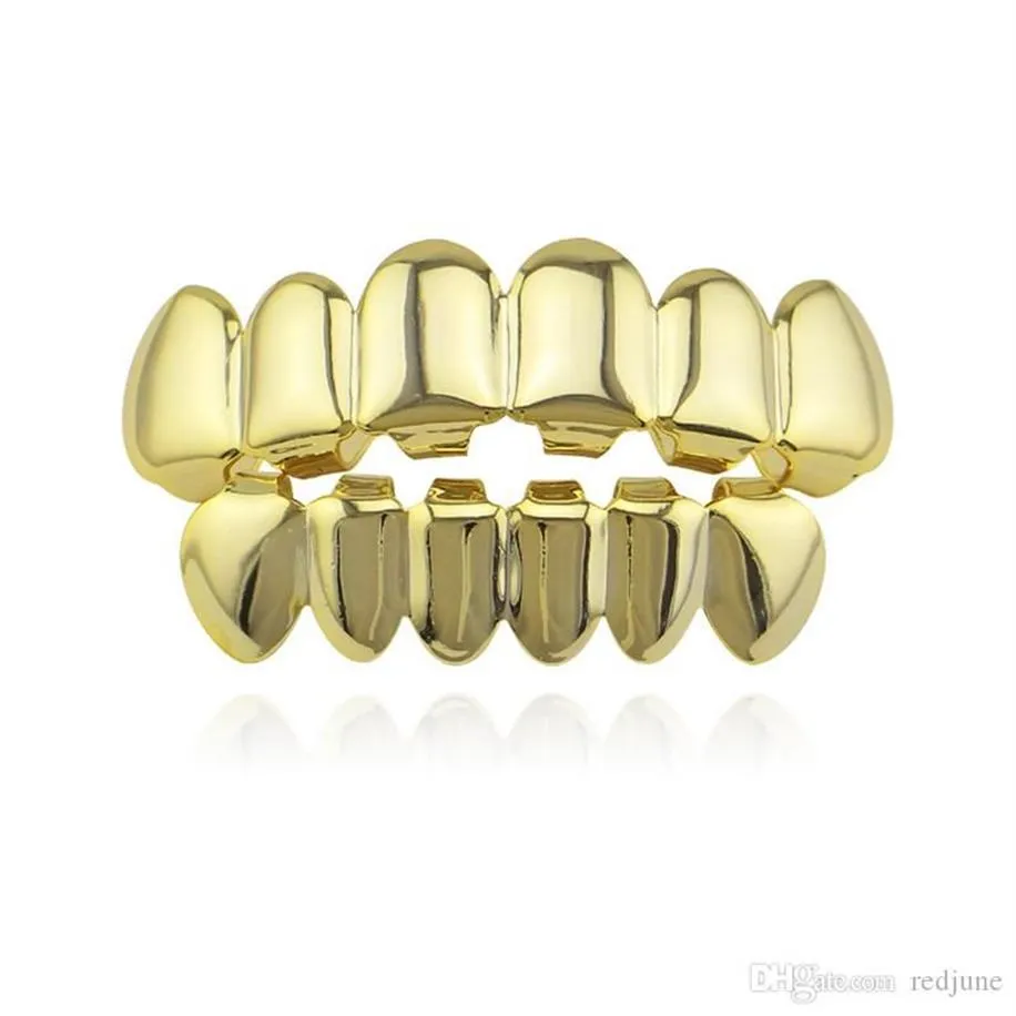 Hip Hop Oro Denti Grillz Superiore Inferiore Griglie Bocca Dentale Punk Denti Caps Cosplay Del Partito Dente Rapper Gioielli Regalo 273n