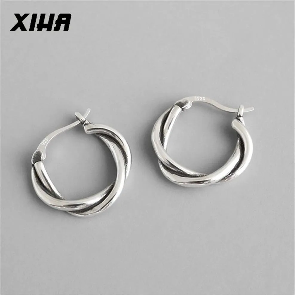 925 Sterling Silver Hoop örhängen för kvinnor Summertrend Round Earring Ear Piercing Korean Huggie Fashion Jewelry 200924291z