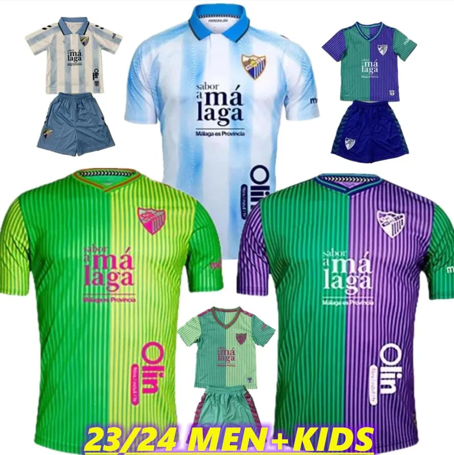 23 24 Malaga CF Soccer Jerseys 2023 2024 Juande Luis Munoz Febas Hicham Pablo Ramon Football قمصان فران سول.