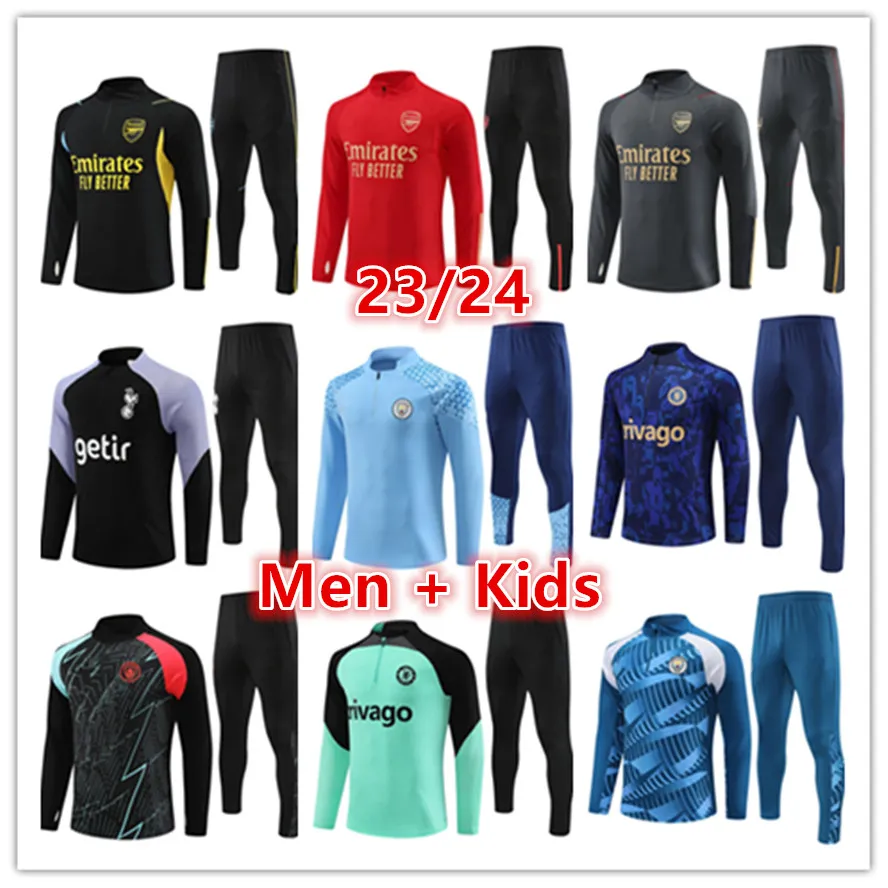 survetement foot Liverpool Arsenal Manchester City Tottenham Manchester United Chelsea kids + mens soccer tracksuit 2021 2022 Survêtement de football pour homme enfant