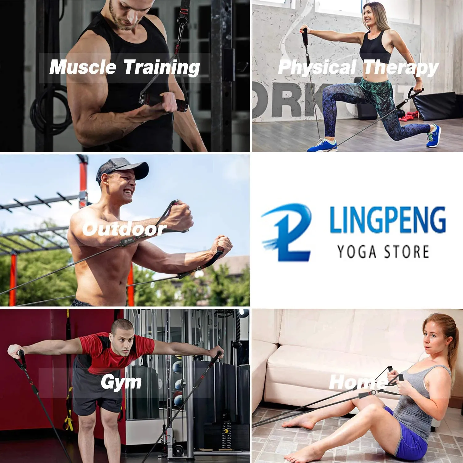 Bandes De Résistance TheFitLife Avec Poignées - Kit De 5 Bandes Fitness
