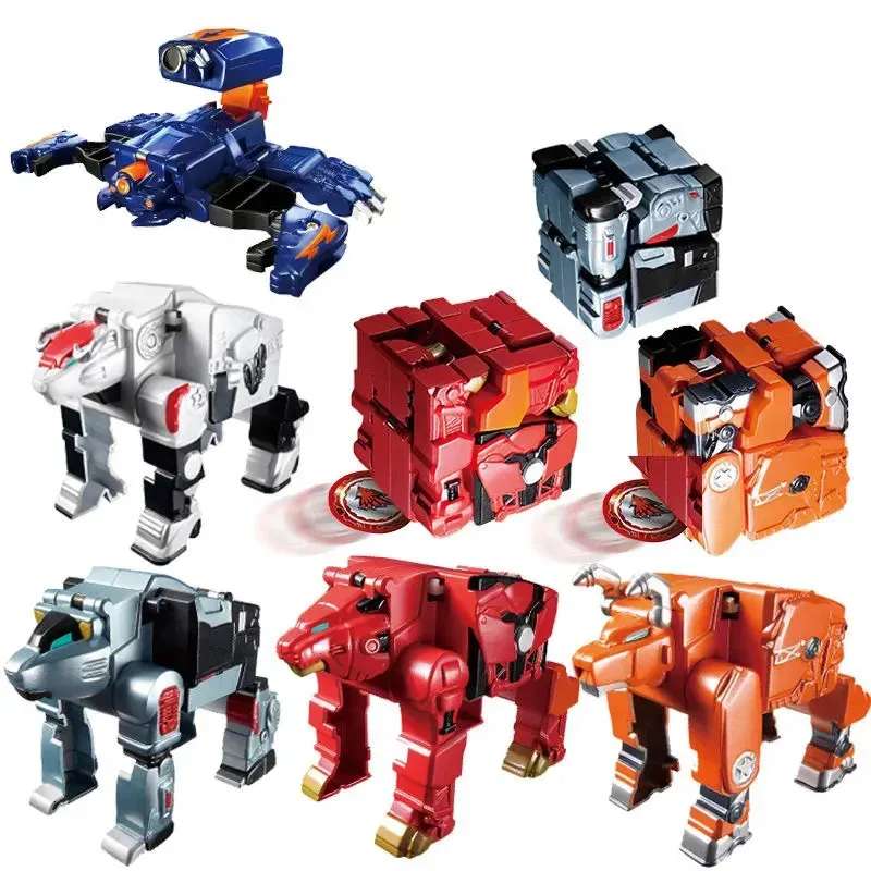 Giocattoli di trasformazione Robot METALIONS Trasformare animali in robot Giocattoli Animazione TV coreana Deformazione LionSheepBearScorpion Giocattoli per bambini Regalo 231216