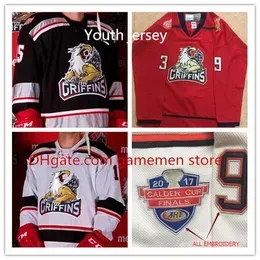 Custom Jared Coreau Tyler Bertuzzi 17 CC Finals Grand Rapids Griffins Game HOCKEY JERSEY name number Embroidery Stitched Jerseys