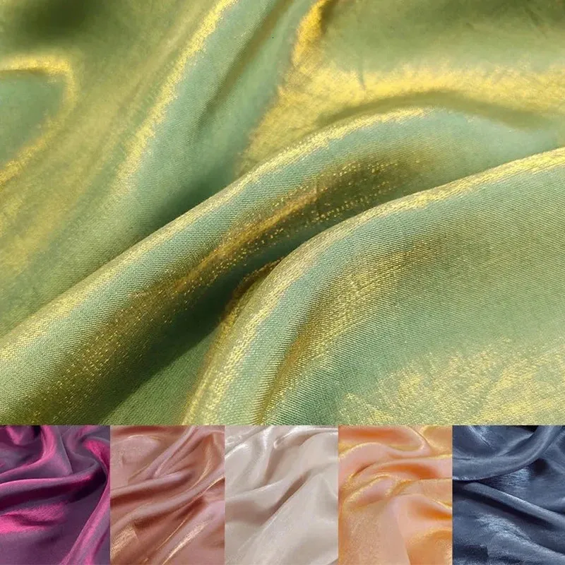 Nappe de table dégradé de couleur verre soie satin tissu bricolage couture à la main pour chemise et robe fond de fête de mariage Y007 231216