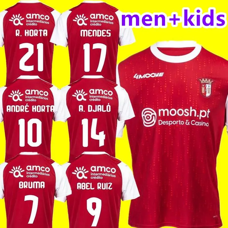 23 24 SC Braga R.HORTA SEQUEIRA Mens Soccer Jerseys 2023 2024 ABEL RUIZ ANDREHORTA PAULO OLIVEIRA BRUMA Home Red Short Sleeve Football Shirts