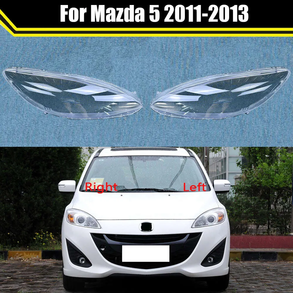 Auto strålkastarfodral för Mazda 5 2011 2012 2013 Bilens främre strålkastare Täck Lampskal lins Glaskapslar Lätt lampskärm