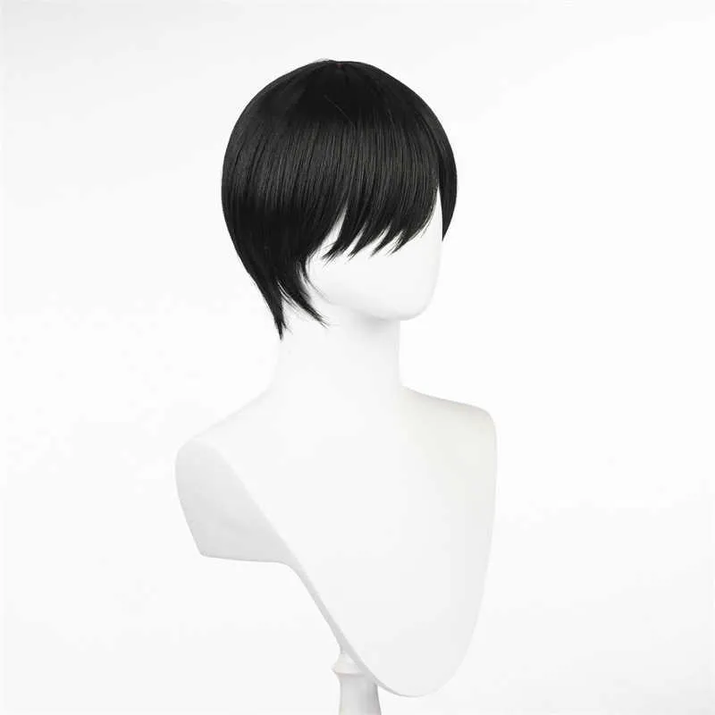 Cosplay Wigs Sawman 2 Yoshida Hirobumi cosplay anime wig war and demonic teenage black short hair set