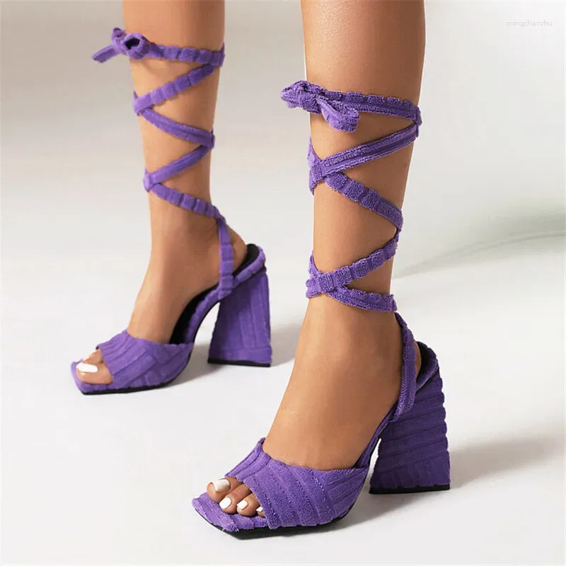 Sandals PXELENA Designer Cross Tied Gladiator Women Strange High Heels Large Size 34-45 Party Nightclub Shoes 2023 Summer Blue