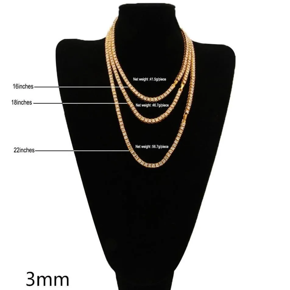 Men's Hip Hop Bling Bling Iced Out Tennis Chain 1 Row M 4mm Necklaces Sumptuous Clastic High Grade Men C jllQkP208r