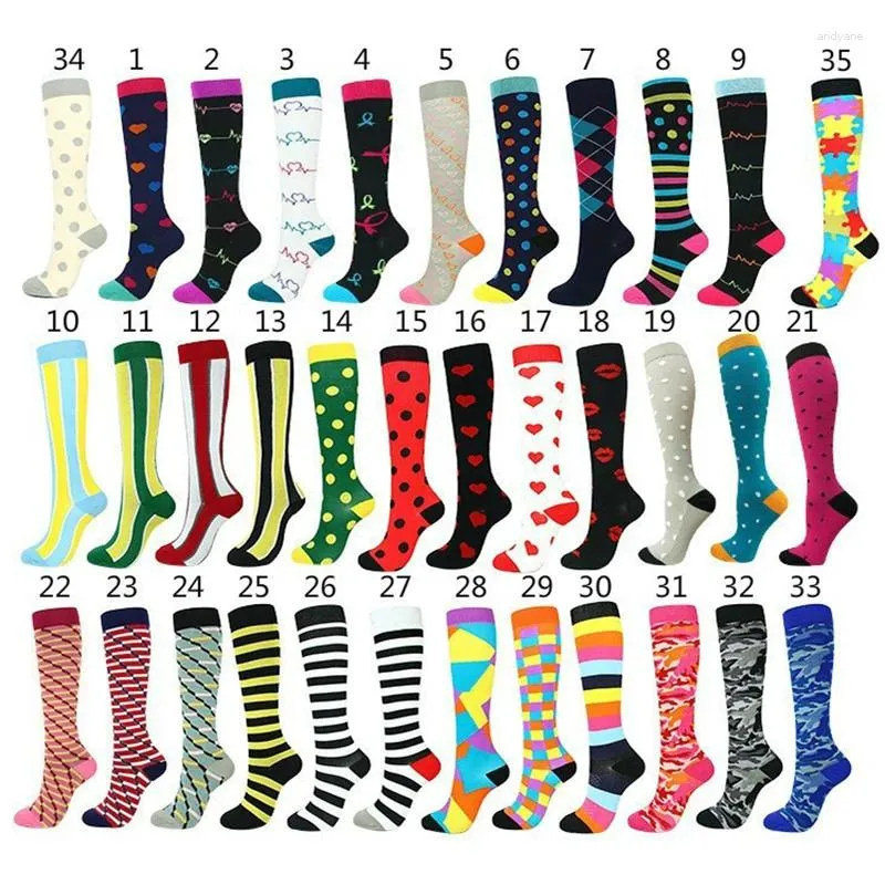 Men's Socks Running Compression For Men Women Anti Fatigue Varicose Veins Tight Fitting Nylon Outdoor Racing Long Sports