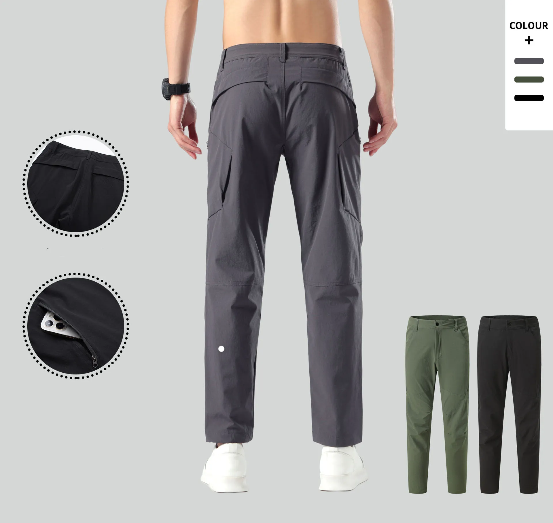 LL Pantalon de survêtement pour Homme Pantalon Respirant à séchage Rapide Pantalon de Sport de Printemps Taille élastique Droite Large Joggers Survêtement de Course pour Hommes