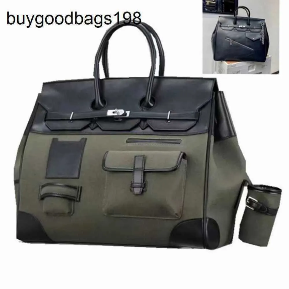 Designer Bag Handbags Handmade Cargo Large Capacity Genuine Leather Platinum 2024 New Trendy Mens Womens Bags Travel Canvas