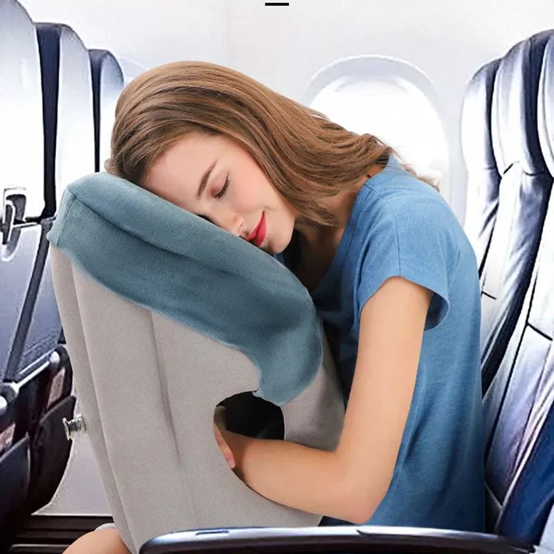 クッション装置枕インフレータ可能な旅行寝袋ポータブルクッションネック