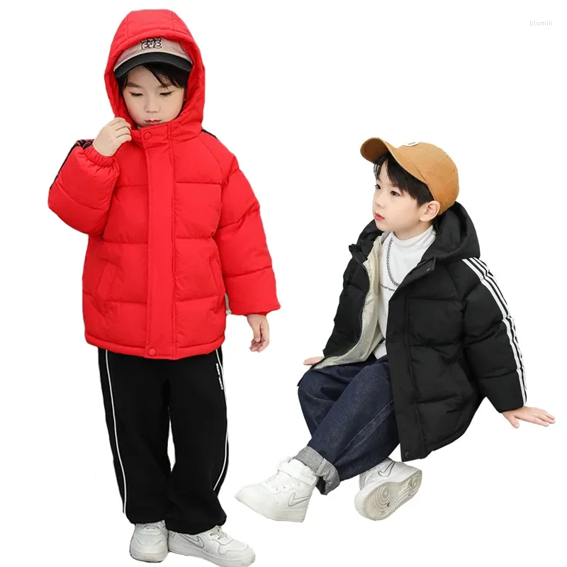 Casaco de inverno plus veludo quente com capuz jaqueta 2-9 anos menino menina coreano versátil casual esportes 2023 moda crianças roupas