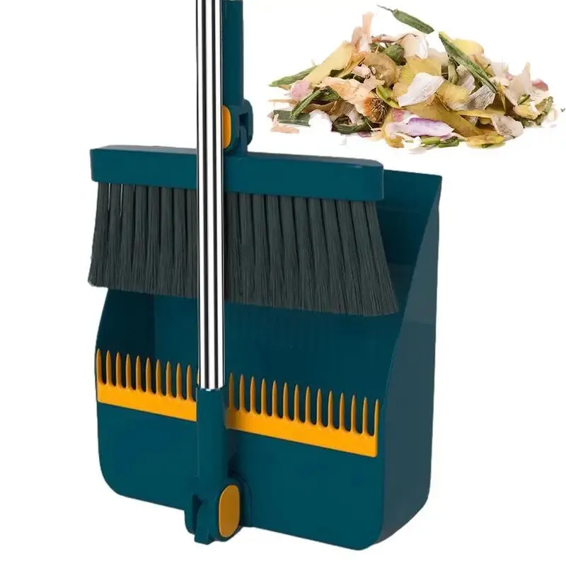 Mops Broom With Dustpan Combo Set Mini Cleaning Brush And 180 Rotation