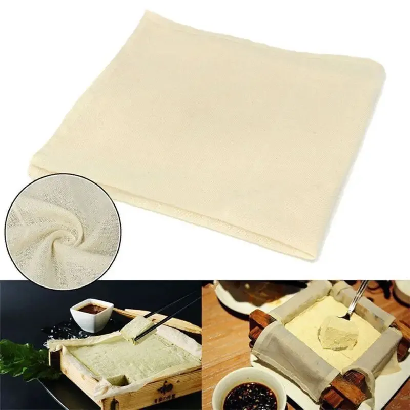 Lot 10 étamines Alimentaires Réutilisables 50x50 Cm - Coton/lin Non Blanchi, Ourlées, Pour Fromage, Tofu, Lait Végétal, Thé