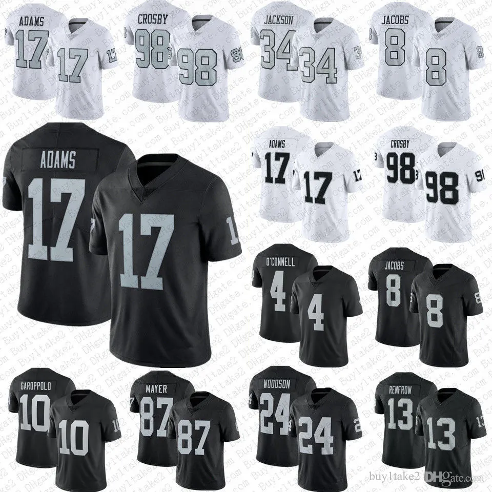 8 Josh Jacobs Davante Adams Maxx Crosby Football Jersey Jimmy Garoppolo Hunter Renfrow Bo Jackson Michael Charles Woodson Aidan O'Connell Jakobi Meyers