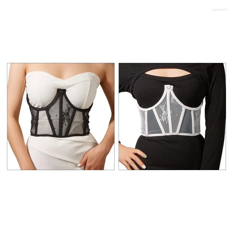 Ceintures élastiques filles taille réglable Corset couleur unie dentelle fleur femmes ceinture