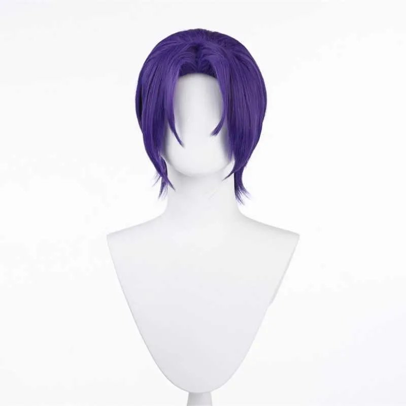 Cosplay Wigs Blue Prison Royal Shadow Lingwang Cos Wig Fashion Purple Split Short Hair Style Anime Fake