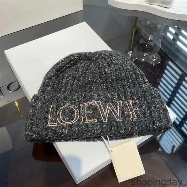 Loewee kapelusz oficjalny projektantka czapki czapki męskie kobiety zima popularna wełna ciepła dzianinowa kapelusz 01o1gi