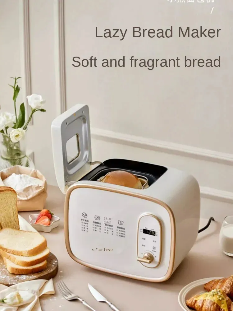Küche Brotbackautomat Bär Brotbackautomat Haushaltsautomatisch Kleines geröstetes Brot Toast Frühstück Multifunktions-Teiggärung Kochgeräte 231216